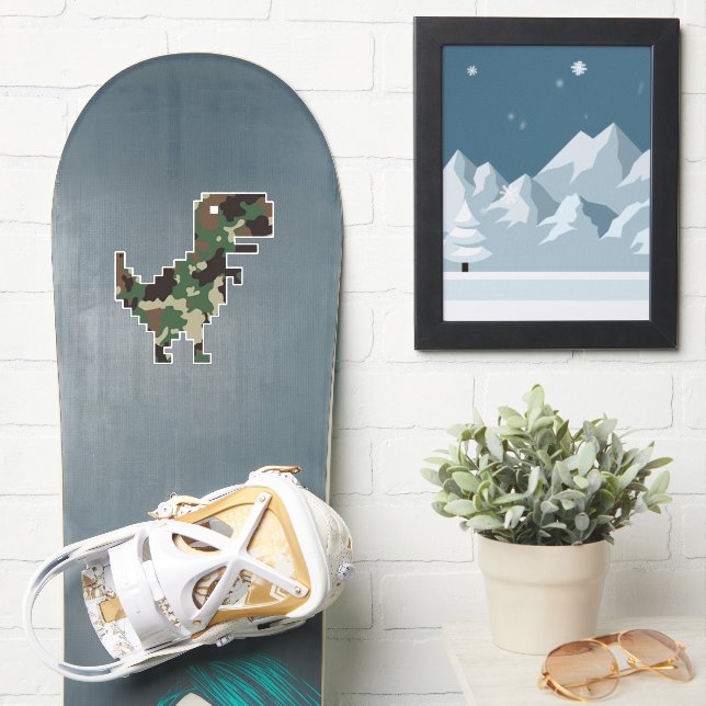 Pegatina Camo Chrome T-Rex (snowboard)