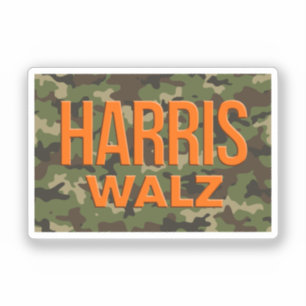 Pegatina Camouflage Harris Walz 2024