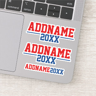 Pegatina Campaña personalizado - Azul rojo clásico con año