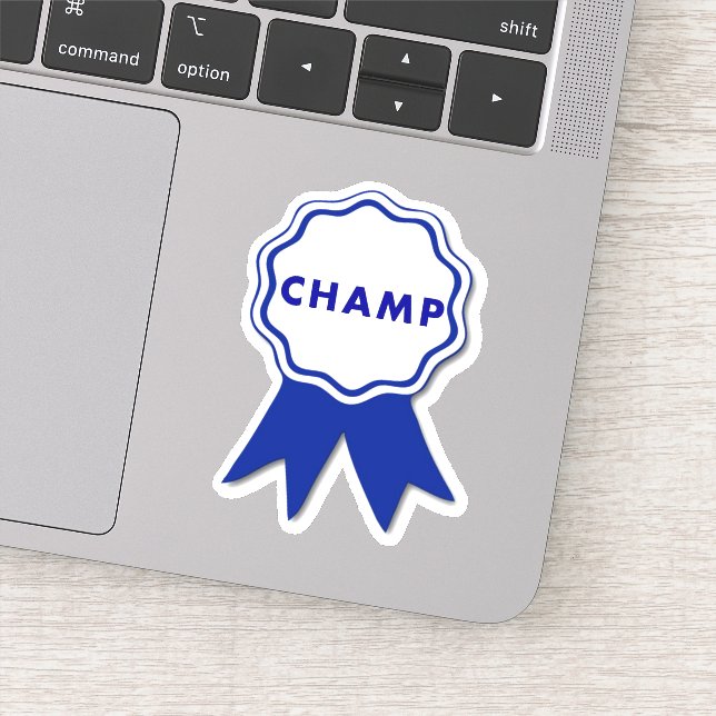 Pegatina Campeón Cinta Azul (Detalle)
