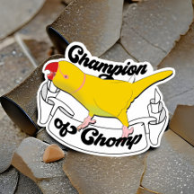 Campeón de Chomp Amarillo de loro divertido loro i