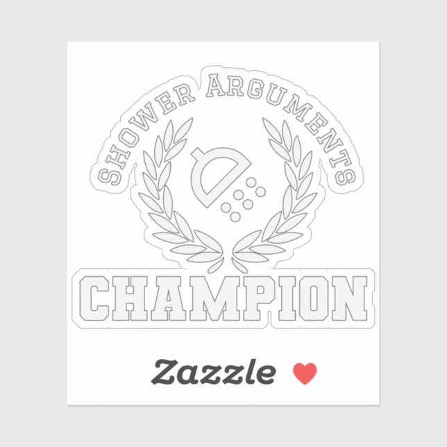 Pegatina Campeón de los argumentos de la ducha (Hoja)
