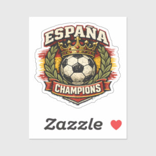 Pegatina Campeones del Mundo de España Insignia de Fútbol V