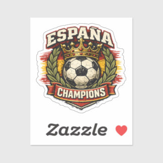 Pegatina Campeones del Mundo de España Insignia de Fútbol V