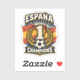 Pegatina Campeones del Mundo de España Insignia de Fútbol V
