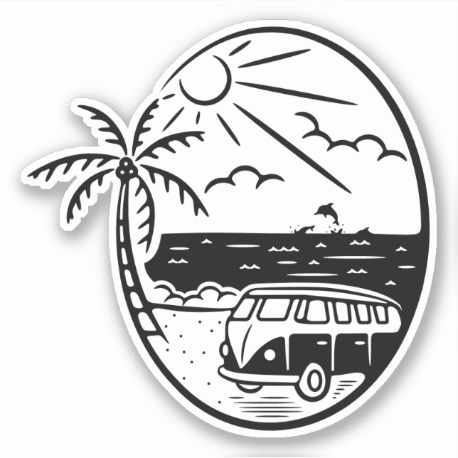 Pegatina Camper Sticker Vanlife (Anverso)