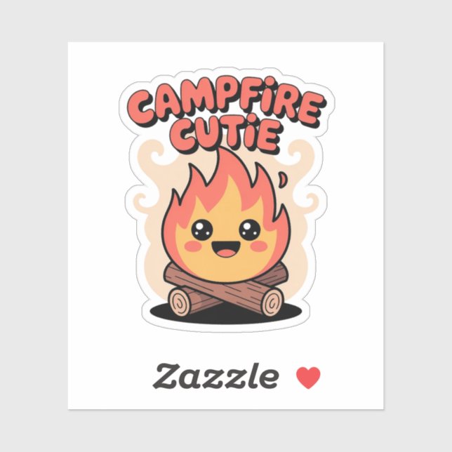 Pegatina Campfire Cutie - Kawaii Camping personaje de la ll (Hoja)