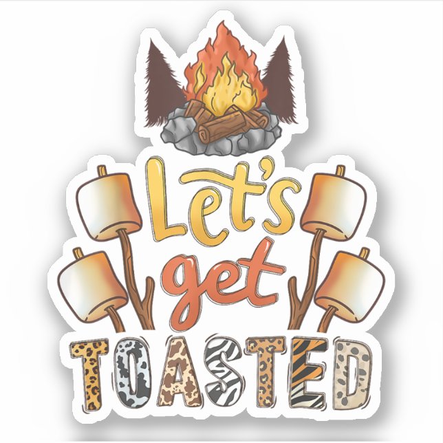 Pegatina Campfire de campamento (Anverso)