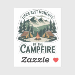 Pegatina Campfire Moments Sticker | Retro Camping Tent