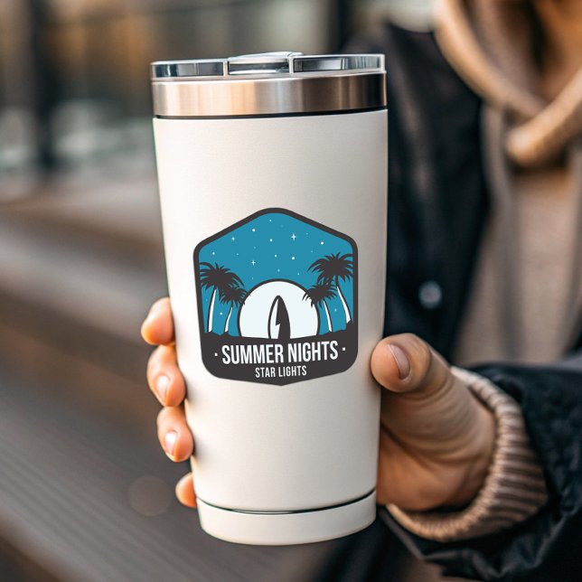 Pegatina Camping de estrellas en las noches de verano | Peg (Summer Nights Camping Vinyl Sticker by PiggyPrint Stickers.)