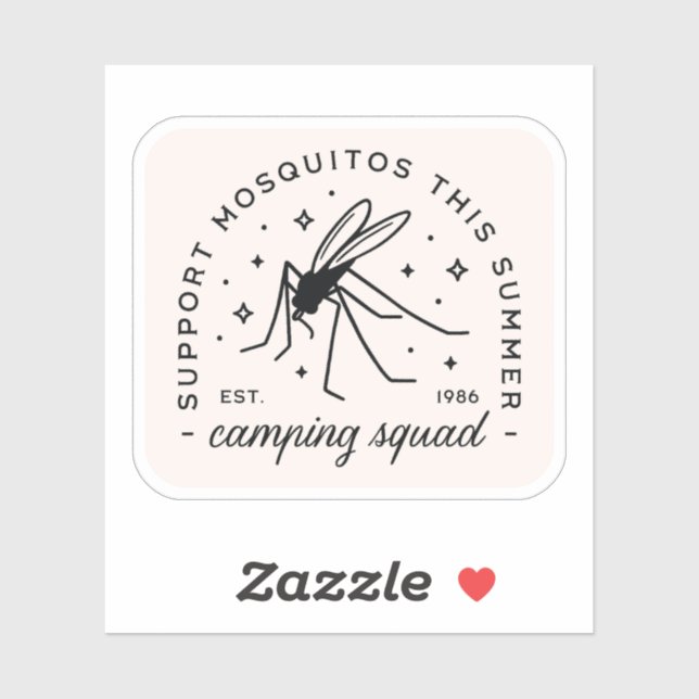 Pegatina Camping group mosquito funny summer camp trip (Hoja)