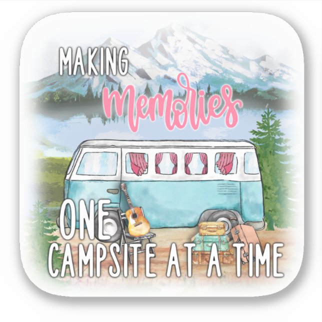 Pegatina Camping Making Memories Remolque para Campamento M (Anverso)