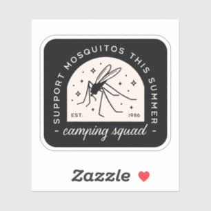 Pegatina Camping mosquito divertidas citas de insectos capr