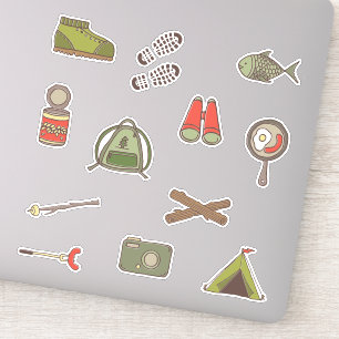 Pegatina Camping Outdoor Adventures Kids Ilustraciones