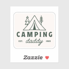 Pegatina Camping papá padre campista padre verde