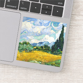 Pegatina Campo de trigo Van Gogh con cipreses. Impresionism
