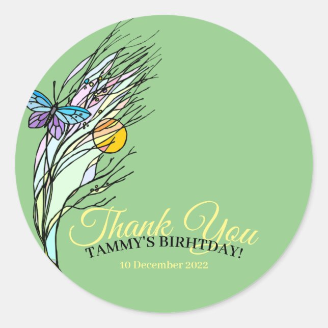 Pegatina Campos de mariposa (Anverso)