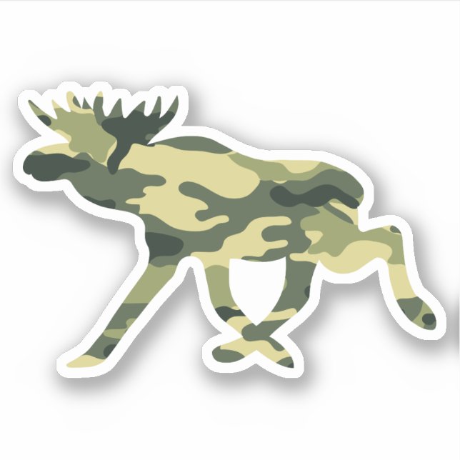 Pegatina Camuflaje de Moose / Elk Woodland / Camo (Anverso)