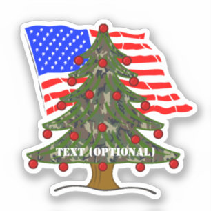 Pegatina Camuflaje de Navidad del Bosque de EE. UU.