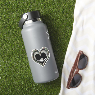 Pegatina Camuflaje del bosque de Couple Heart