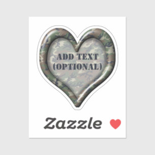 Pegatina Camuflaje del bosque Heart