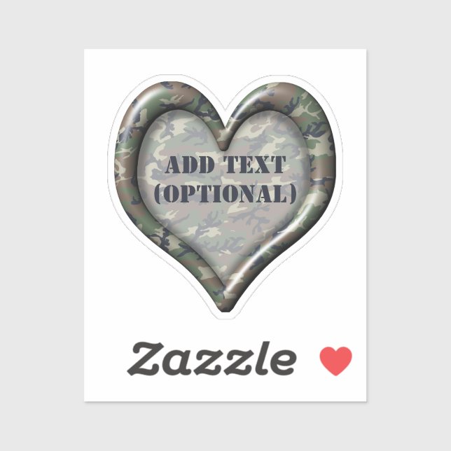 Pegatina Camuflaje del bosque Heart (Hoja)
