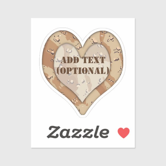 Pegatina Camuflaje del desierto del corazón (Hoja)