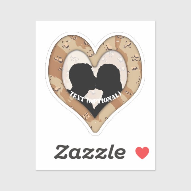 Pegatina Camuflaje del desierto del Corazón Pareja (Hoja)