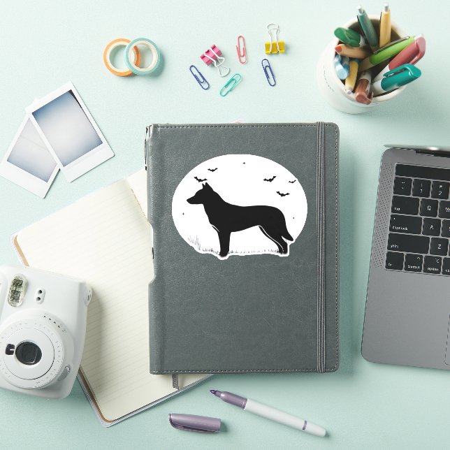 Pegatina Canaan Dog - Halloween Moon Silhouette Classic T-S (Funda para iPad)