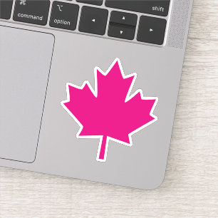 Pegatina Canadá Fuchsia Sketch Stylish Maple Leaf