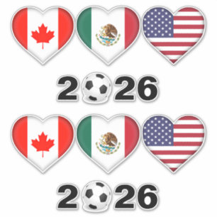 Pegatina Canadá, México, EE.UU., sede del Torneo de Fútbol