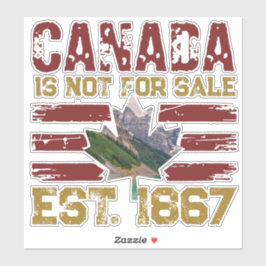 Pegatina Canadá no está a la venta Est 1867 Vintage Grunge
