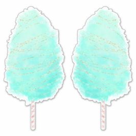 Pegatina Canales de algodón color agua adorable verde azula