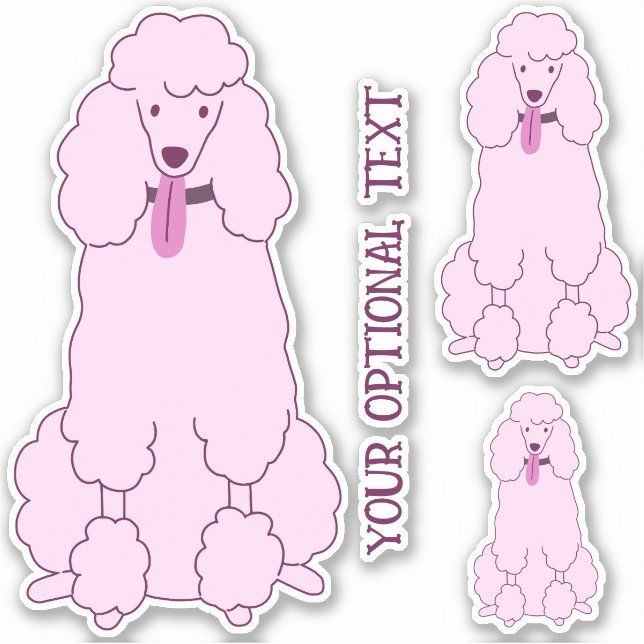 Pegatina Canales rosados de texto personalizado (Anverso)