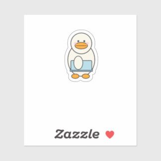 Pegatina Canard allant au travail, funny work