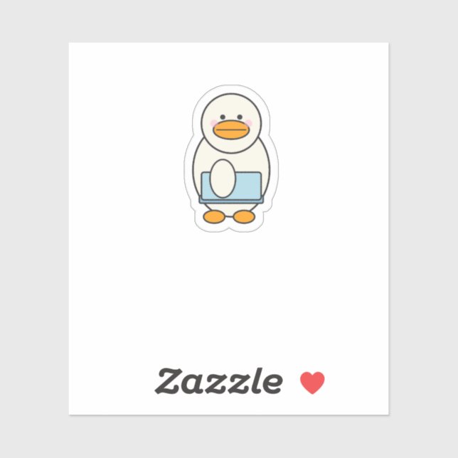 Pegatina Canard allant au travail, funny work (Hoja)