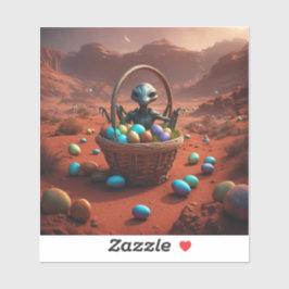 Pegatina Canasta de Pascua alienígena
