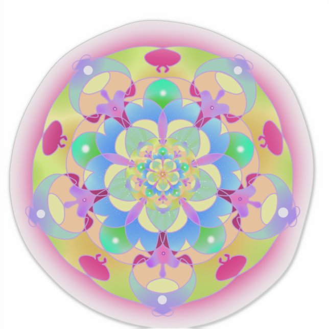 Pegatina Canción arcoiris Mandala (Anverso)