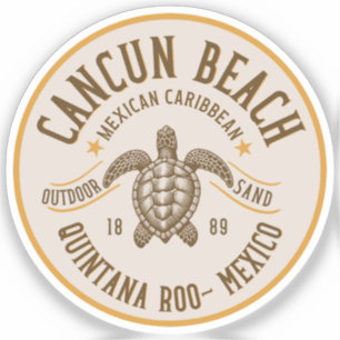 Pegatina Cancun Beach Mexico   Paradise Beach