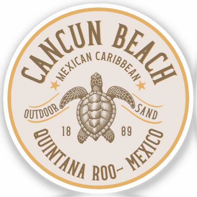 Pegatina Cancun Beach Mexico | Paradise Beach (Anverso)