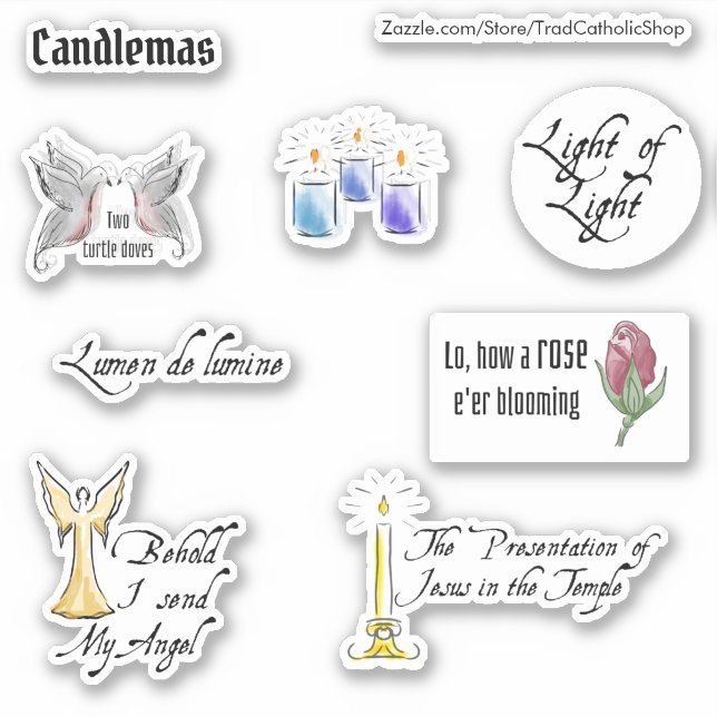 Pegatina Candlemas Festín Católico Navidades religiosos (Anverso)