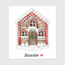 Candy Cane House Christmas Sticker