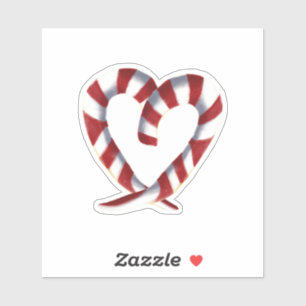 Pegatina Candy Cane Striped Heart