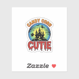 Pegatina Candy Corn Cutie Diseño Antiguo Castillo de Hallow