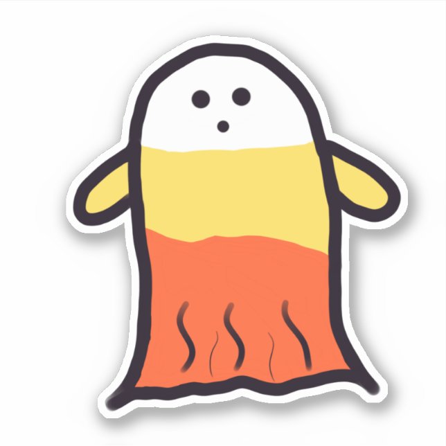 Pegatina Candy Corn Ghost (Anverso)