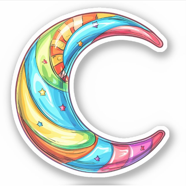 Pegatina Candy Crescent Moon (Anverso)