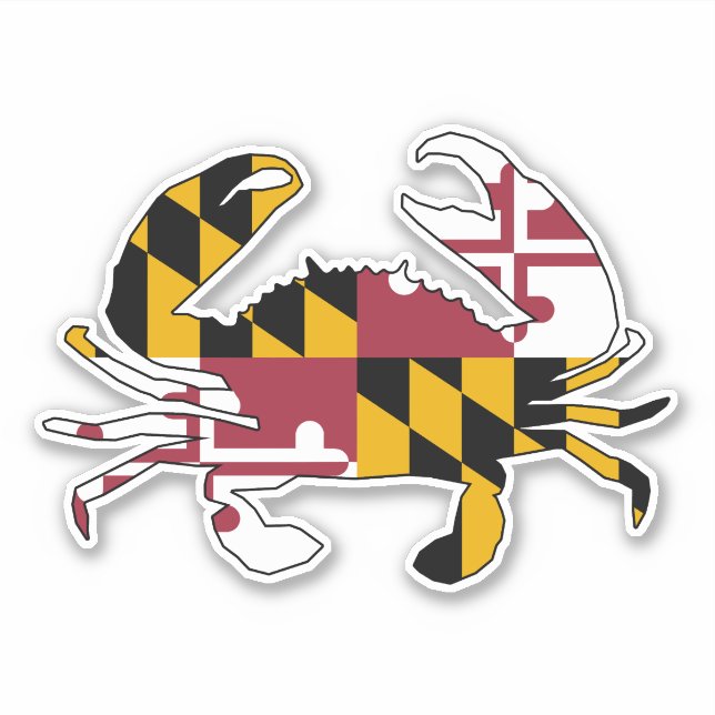 Pegatina Cangrejo con bandera de Maryland (Anverso)