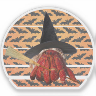 Pegatina Cangrejo de bruja Funny Halloween Hermit Crab Love
