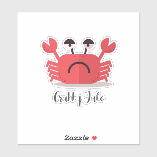 Pegatina Cangrejo de cangrejo simple y personalizado person (Hoja)