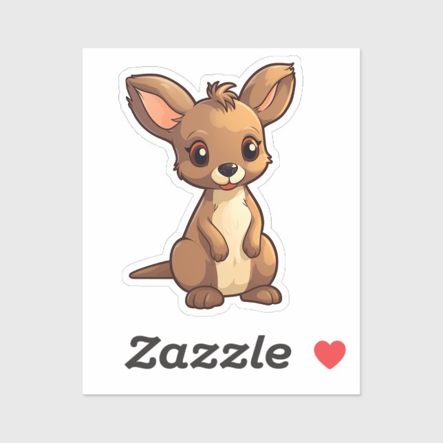 Pegatina canguro personalizado (Hoja)